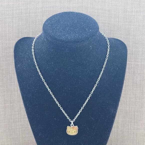 Sanrio Necklace Hello Kitty Yellow Tone Pendant Silver Tone Chain Jewelry - Picture 11 of 11